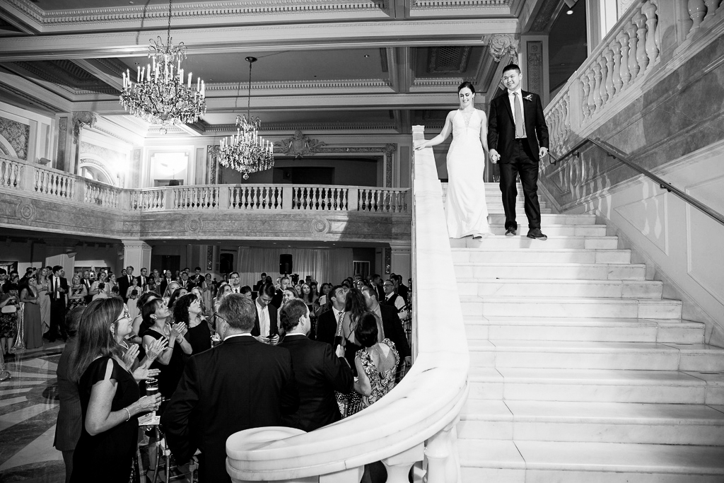 French Door Events Virginia wedding coordinator couple walking down elegant stairs
